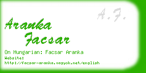 aranka facsar business card